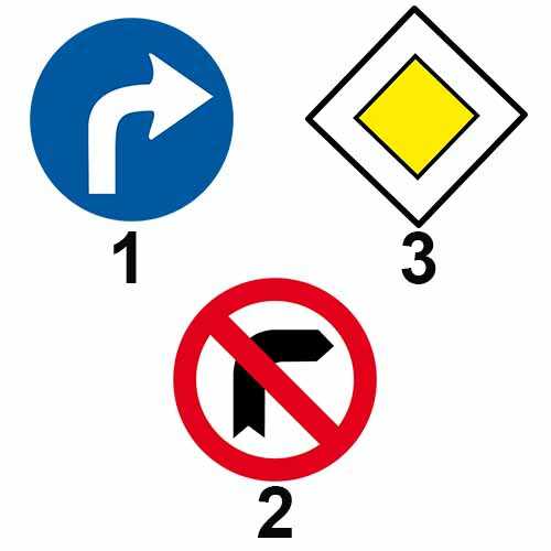 Care din următoarele indicatoare, întâlnite într-o intersecție, ne indică faptul că intersecția este dirijată?