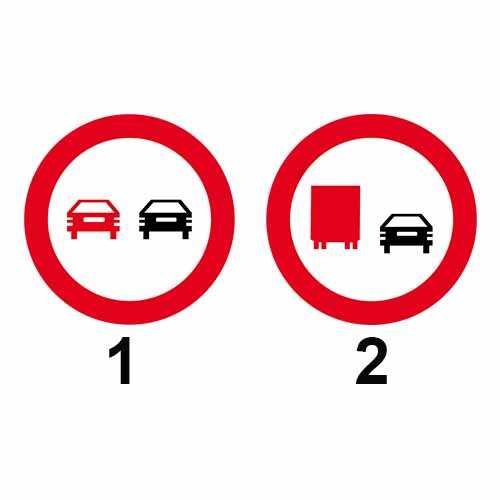 La Care Din Cele Două Indicatoare Ii Este Interzis Conducătorului Unui Autovehicul Destinat Transportului De Marfă Să Depăsească Un Autoturism